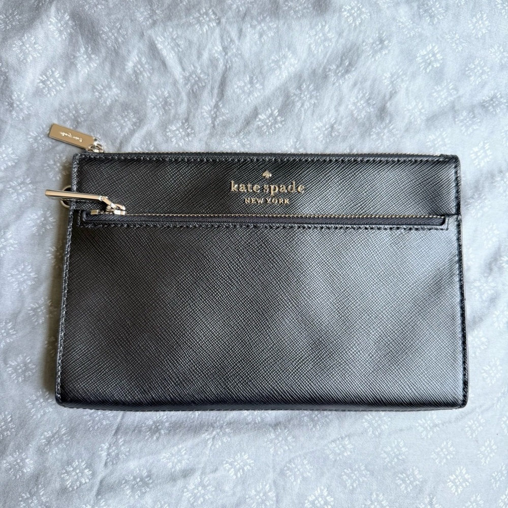 Kate Spade Black Double Zip Wristlet Clutch/Wristlet